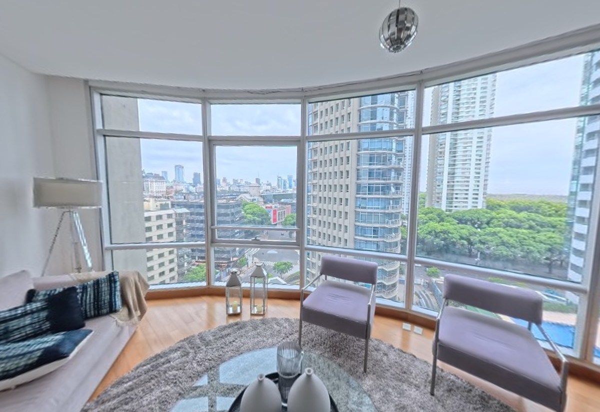 Vista del living del departamento de Torre Mulieres